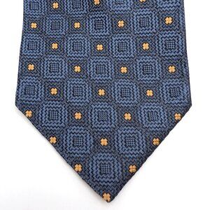 Michael Newell Men's Neck Tie Blue Square Tie Geometric Tie Men's Tie